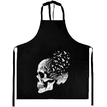 Discover Vintage Skull Graphic Halloween Gothic Emo Aprons