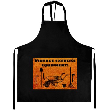Discover Vintage Exercise Equipment (Orange) - Garden Humor Aprons
