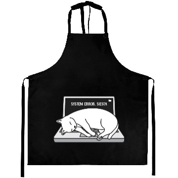 Discover System Error. Siesta - Sleeping Cat Programmer Aprons