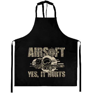 Discover Airsoft Yes It Hurts Funny Aprons