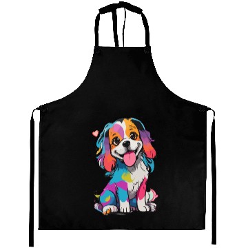 Discover Colorful Cute Dog for Dog Lovers Aprons