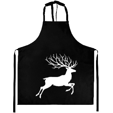 Discover Reindeer silhouette deer antlers Christmas Aprons