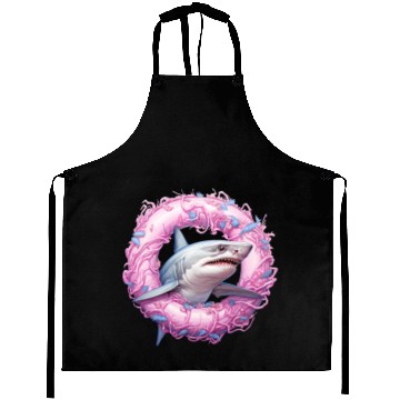 Discover shark in an inflatable ring Aprons