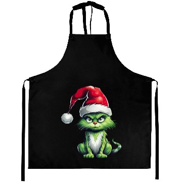 Discover Green Christmas Cat Aprons