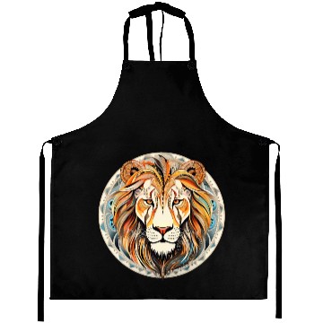Discover Lion Mandala Art Aprons