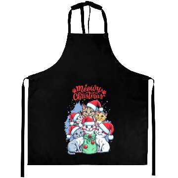 Discover Meowy Christmas Aprons, Cat Lover Aprons, Christmas
