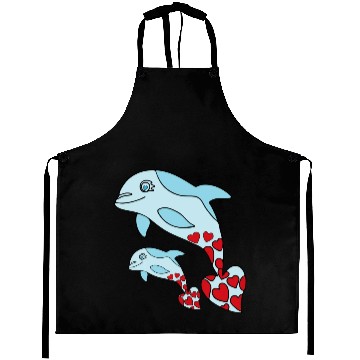 Discover The Endearing Dance of Dolphin Mom and Kid Aprons