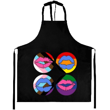 Discover LGBTQ Gay Rainbow Progress Pride Flag Lips Aprons
