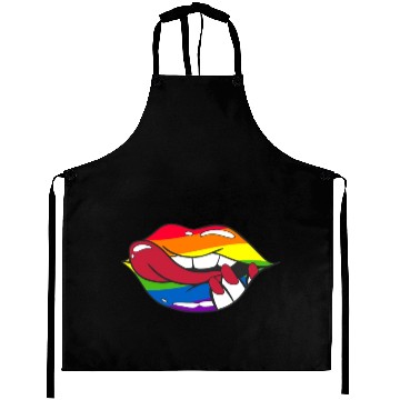 Discover LGBTQ Rainbow Pride Flag Funny Sexy Lips Aprons