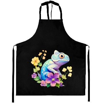 Discover Cute Chameleon for Lizard Pet Lover Aprons