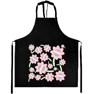 Discover Transgender Pride Flag Flower Pattern Aprons