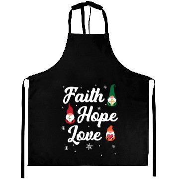 Discover Faith Hope Love Religious Family Christmas Gnome Aprons