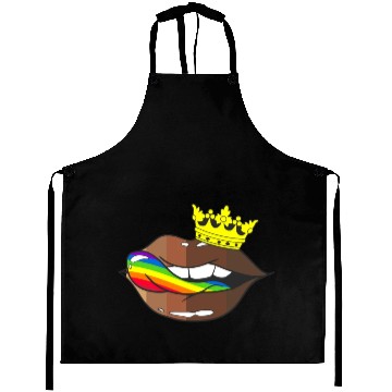 Discover LGBTQ Rainbow Black Pride Crown Melanin Lips Aprons