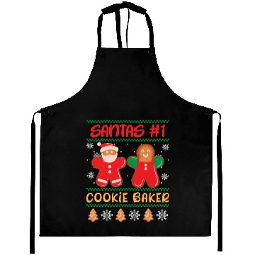 Discover Santa's Number 1 Cookie Baker Christmas Baking Aprons
