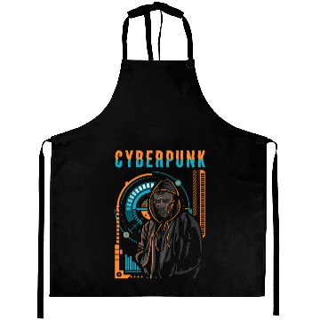 Discover Cyborg Android Synthwave Scifi Aprons