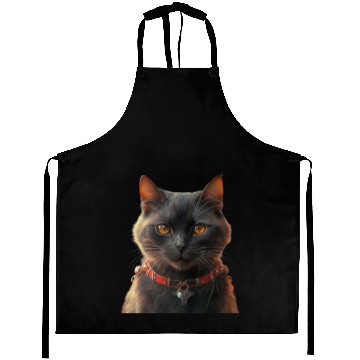 Discover I cat balck and red Aprons