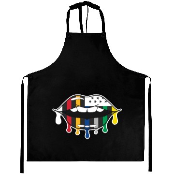 Discover US Flag Dripping Lips Patriotic First Responders Aprons