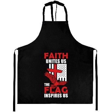 Discover US American Eagle Flag Cross Inspiring Christian Aprons