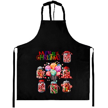 Discover Merry Christmas Sweet Candy Canes Aprons