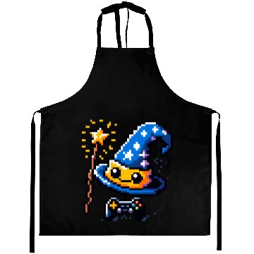 Discover Gamer Wizard 8-Bit Hat with Controller Wand Aprons