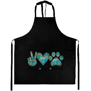 Discover Peace Love Rescue Dog Aprons