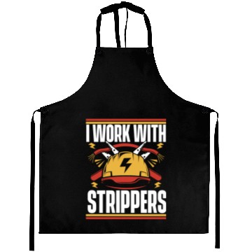 Discover I Work With Strippers Lineworker Wiremen Worker Aprons
