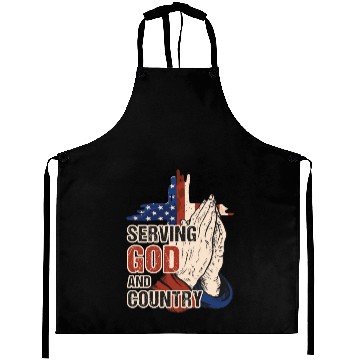 Discover Serving God And Country US Flag Cross Patriotic Ch Aprons