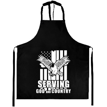 Discover Inspiring Christian Quote US Flag Eagle Patriotic Aprons