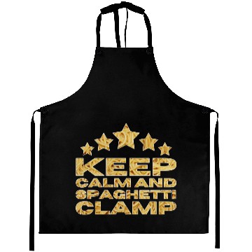 Discover Keep Calm And Spaghetti Clamp Aprons