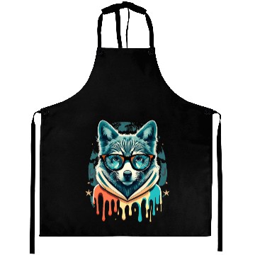 Discover Hipster Wolf Drip Aprons