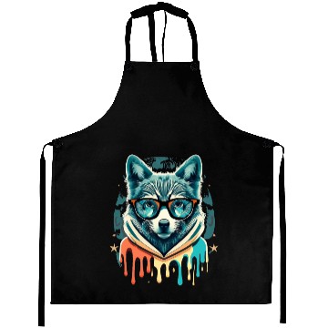 Discover Hipster Wolf Drip Aprons