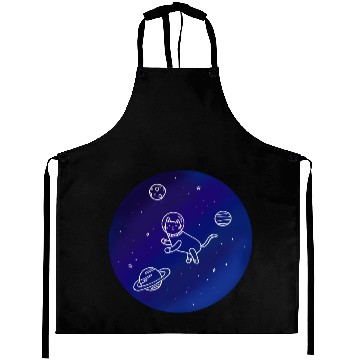 Discover Doodle-Style Hand Drawn Space Cat Aprons