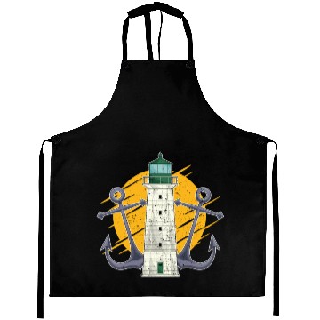 Discover Full moon ship anchor gift lighthouse Aprons