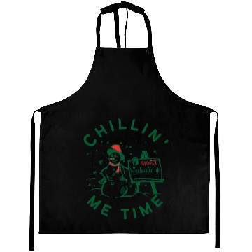 Discover chillin' me time snowman Aprons