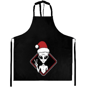 Discover Alien Christmas Peace Aprons