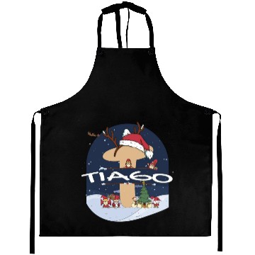 Discover Awesome Tiago Name w Santa Hat in Xmas Theme Aprons
