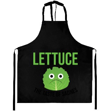Discover Lettuce The Taste of Sadness Funny Vegan Green FF Band Aprons