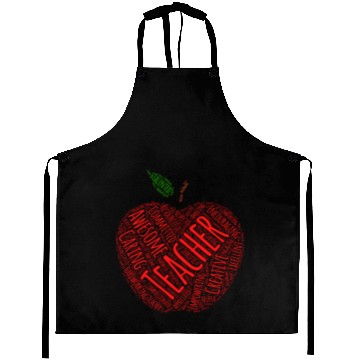 Discover Creative Teacher Red Apple Word Art Aprons