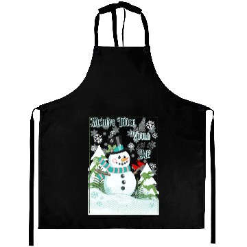 Discover Funny Cranky Snowman Aprons