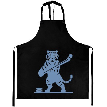 Discover Tiger Hockey Player Silhouette Aprons