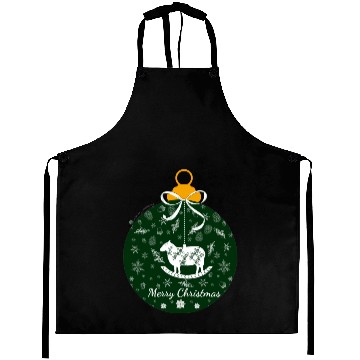 Discover Green Lamb Christmas Ornament Aprons