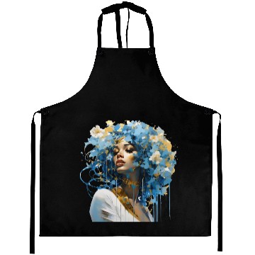 Discover Blue haired floral lady Aprons