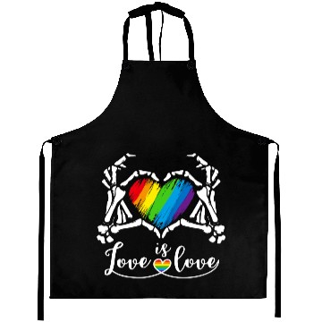 Discover Rainbow Skeleton Heart Love Is Love Lgbt Gay Aprons
