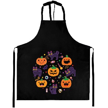 Discover Halloween Pumpkin Cat Aprons