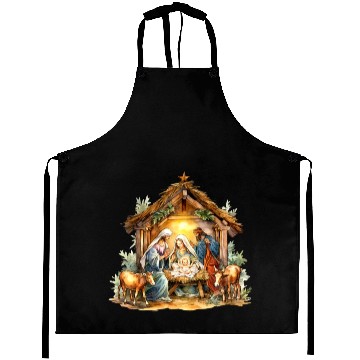 Discover Nativity scene with Mary Joseph Baby Jesus Aprons