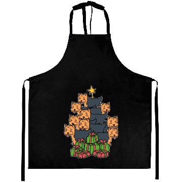 Discover Yorkie Christmas Tree Holiday Person Gift Aprons