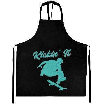 Discover Kickin' it Old School Skateboarding Skater Skatebo Aprons