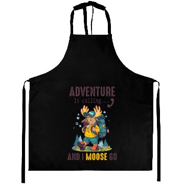 Discover Adventure Is Calling Youth Cute Moose Aprons