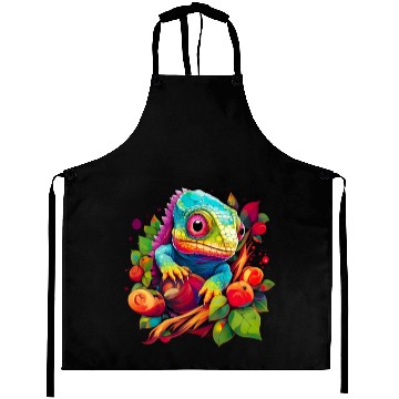 Discover Cute Chameleon for Lizard Pet Lover Aprons