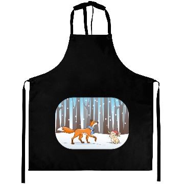 Discover fox and rabbit in a winter forest Aprons